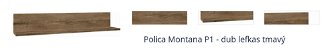 Polica Montana P1 - dub lefkas tmavý 1