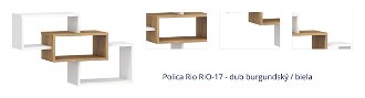 Polica Rio RIO-17 - dub burgundský / biela 1