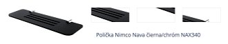 Polička Nimco Nava čierna/chróm NAX340 1