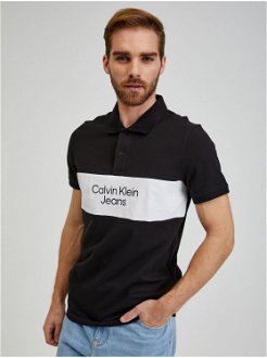Polokošele pre mužov Calvin Klein Jeans - čierna, biela 2