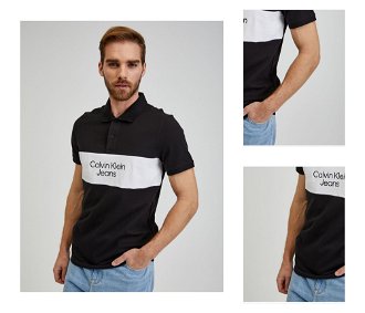 Polokošele pre mužov Calvin Klein Jeans - čierna, biela 3