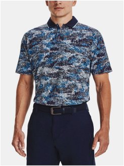 Modré pánske vzorované športové polo tričko Under Armour Edge