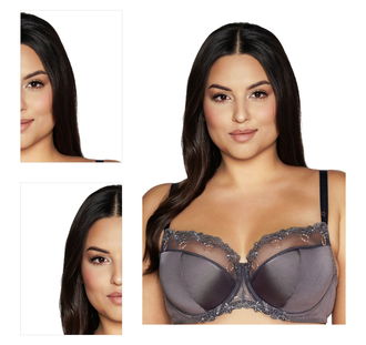 Polovystužená podprsenka Ava Lingerie 1030 - tmavosivá Tmavosivá 70E 4