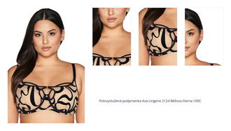 Polovystužená podprsenka Ava Lingerie 2124 Béžovo-čierna 100C 1