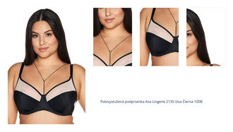 Polovystužená podprsenka Ava Lingerie 2135 Viva Čierna 100B 1