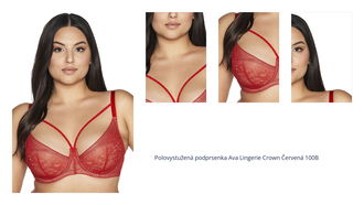 Polovystužená podprsenka Ava Lingerie Crown Červená 100B 1