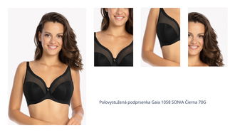 Polovystužená podprsenka Gaia 1058 SONIA Čierna 70G 1