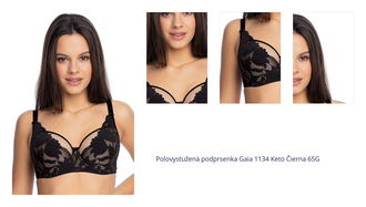 Polovystužená podprsenka Gaia 1134 Keto Čierna 65G 1