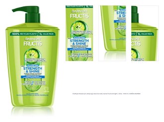 Posilňujúci šampón pre všetky typy vlasov bez lesku Garnier Fructis Strength  a  Shine - 1000 ml + DARČEK ZADARMO 1