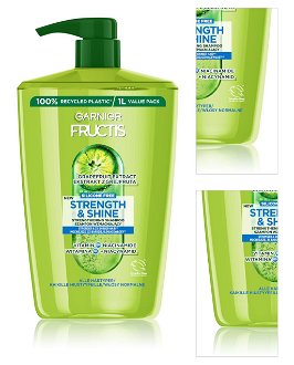 Posilňujúci šampón pre všetky typy vlasov bez lesku Garnier Fructis Strength  a  Shine - 1000 ml + DARČEK ZADARMO 3