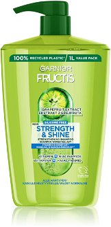 Posilňujúci šampón pre všetky typy vlasov bez lesku Garnier Fructis Strength  a  Shine - 1000 ml + darček zadarmo