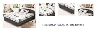 Posteľ Bastian 160x200 cm, šedá tkanina% 1