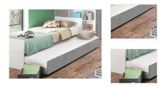Prídavné výsuvné lôžko pod posteľ Joker, biele/šedý beton% 3