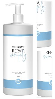 Proteínový šampón na regeneráciu vlasov Mila Professional Protein Shampoo Repair Simply - 950 ml (0103020) + darček zadarmo 3