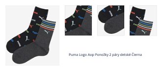 Puma Logo Aop Ponožky 2 páry detské Čierna 1