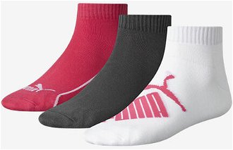 Puma Ponožky 3 páry Čierna Ružová Biela