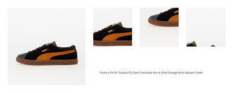 Puma x P.A.M. Suede VTG Dark Chocolate-Burnt Olive-Orange Brick-Balsam Green 1