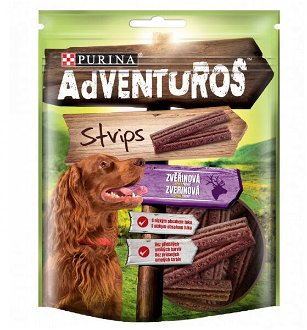 Purina Adventuros Strips pochúťka pre psov Srnčia príchuť 90 g