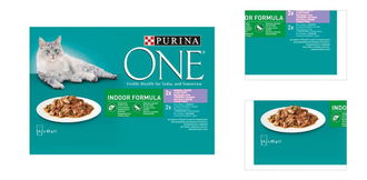 Purina One kapsička pre mačky Indoor tuniak, fazuľky, teľa, mrkva 4 x 85 g 3