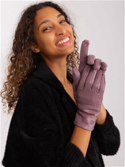 Purple winter gloves with lining
