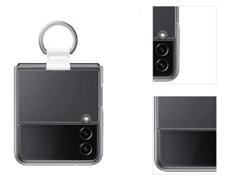 Puzdro Clear Cover s držiakom na prst pre Samsung Galaxy Z Flip4, transparent 3