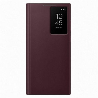 Puzdro Clear View Cover pre Samsung Galaxy S22 Ultra, burgundy