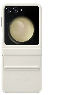 Zadný kryt z eko kože pre Samsung Galaxy Z Flip5, krémová