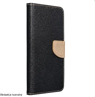 Knižkové puzdro FANCY Book pre Samsung Galaxy S22, čierna/zlatá
