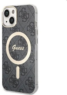 Zadný kryt Guess 4G IML MagSafe pre Apple iPhone 14, čierna