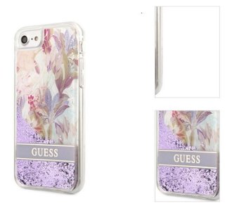 Puzdro Guess Liquid Glitter Flower pre Apple iPhone 7/8/SE2020/SE2022, fialové 3