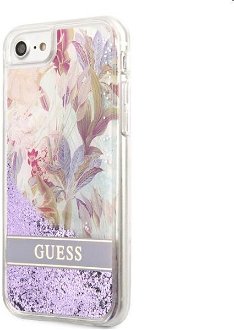 Puzdro Guess Liquid Glitter Flower pre Apple iPhone 7/8/SE2020/SE2022, fialové