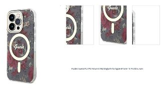 Puzdro Guess PC/TPU Flowers IML MagSafe for Apple iPhone 14 Pro Max, kaki 1