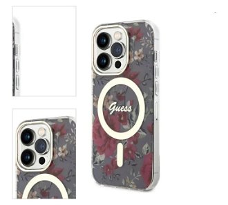 Zadný kryt Guess PC/TPU Flowers IML MagSafe for Apple iPhone 14 Pro Max, kaki 4
