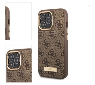 Puzdro Guess PU 4G MagSafe pre Apple iPhone 13 Pro, hnedé 4