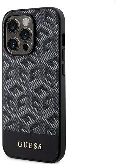 Zadný kryt Guess PU G Cube MagSafe for Apple iPhone 14 Pro Max, čierna