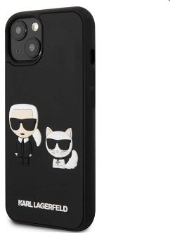 Zadný Karl Lagerfeld and Choupette 3D pre Apple iPhone 13 mini, čierna