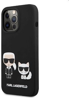 Zadný Karl Lagerfeld and Choupette Liquid Silicone for iPhone 13 Pro, čierna