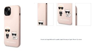 Puzdro Karl Lagerfeld and Choupette Liquid Silicone pre Apple iPhone 14, ružové 1