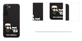 Puzdro Karl Lagerfeld and Choupette Liquid Silicone pre Samsung Galaxy S22 Plus, čierne 1