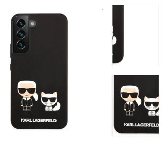 Puzdro Karl Lagerfeld and Choupette Liquid Silicone pre Samsung Galaxy S22 Plus, čierne 3