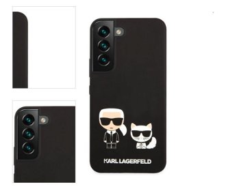 Puzdro Karl Lagerfeld and Choupette Liquid Silicone pre Samsung Galaxy S22 Plus, čierne 4