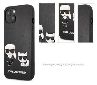 Puzdro Karl Lagerfeld and Choupette PU Leather pre iPhone 13, black 1