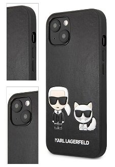 Puzdro Karl Lagerfeld and Choupette PU Leather pre iPhone 13, black 4