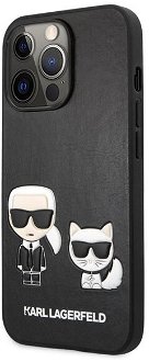 Zadný Karl Lagerfeld and ChoupettePU Leather pre iPhone 13 Pro, čierna