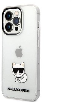 Puzdro Karl Lagerfeld Choupette Logo pre Apple iPhone 14 Pro, transparent