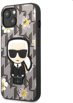 Puzdro Karl Lagerfeld Ikonik Flower pre Apple iPhone 13 mini, šedé