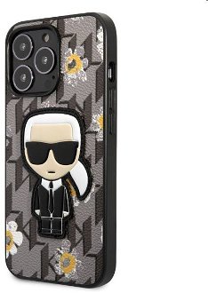 Puzdro Karl Lagerfeld Ikonik Flower pre Apple iPhone 13, šedé
