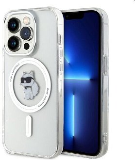 Puzdro Karl Lagerfeld IML Choupette MagSafe pre Apple iPhone 15 Pro Max, transparentné