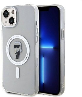 Zadný kryt Karl Lagerfeld IML Ikonik MagSafe pre Apple iPhone 15 Plus, transparentná