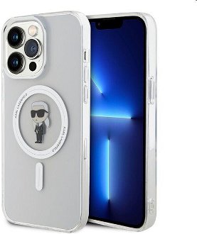 Zadný kryt Karl Lagerfeld IML Ikonik MagSafe pre Apple iPhone 15 Pro Max, transparentná